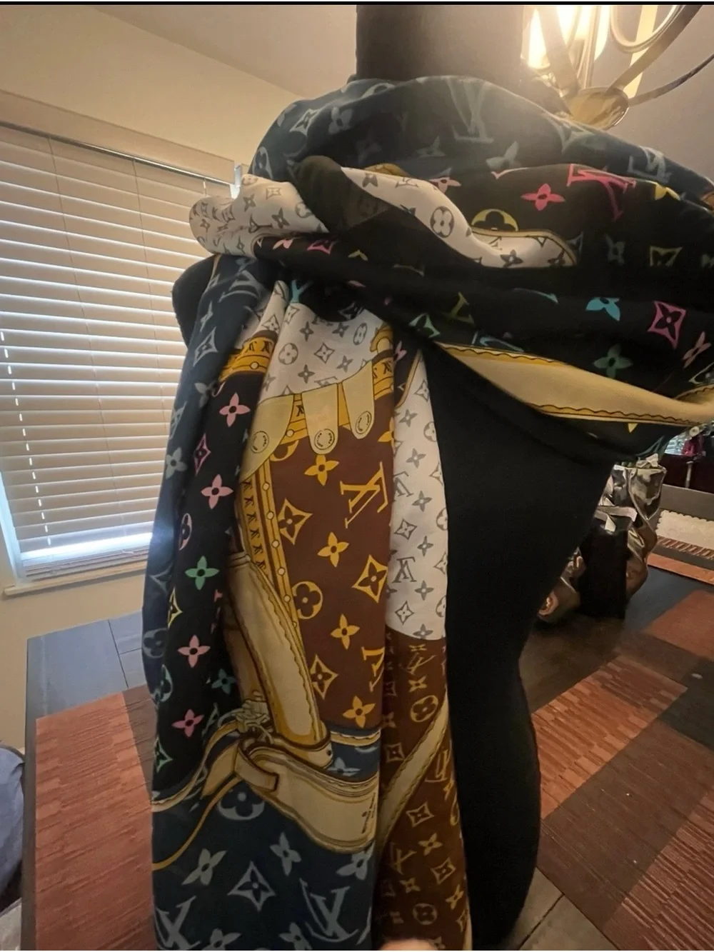 Luxury Monogram Pattern Women's Scarf - Multicolor